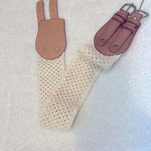 Cream and Tan Fashion Belt